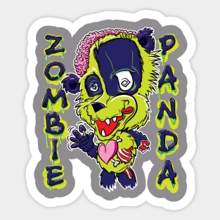 Cute Zombie Panda Cartoon Character Sticker